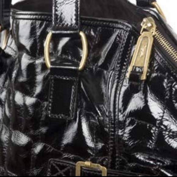 YSL Yves Saint Laurent Downtown Black Quilted Croc Embossed Patent Leather Tote - Picture 4 of 12